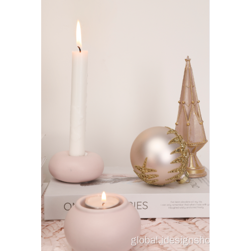 Spring Decorations Pink Porcelain Candle Holders For Home Decoration Factory
